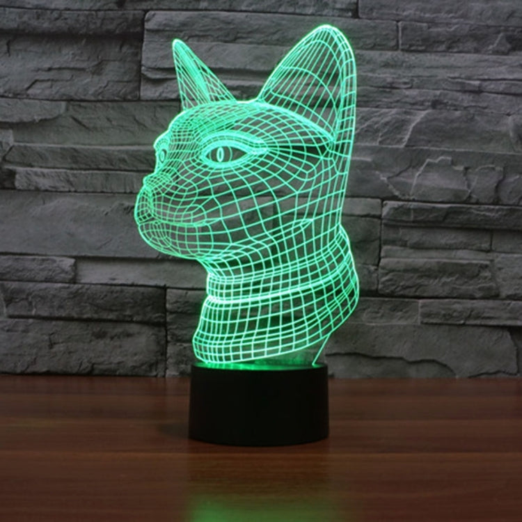 7 Color Discoloration Creative Visual Stereo Lamp Desk Lamp Night Light, Side Face Cat Style