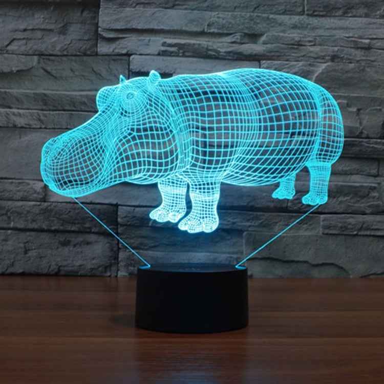 7 Color Discoloration Creative Visual Stereo Lamp Desk Lamp Night Light, Rhino Style