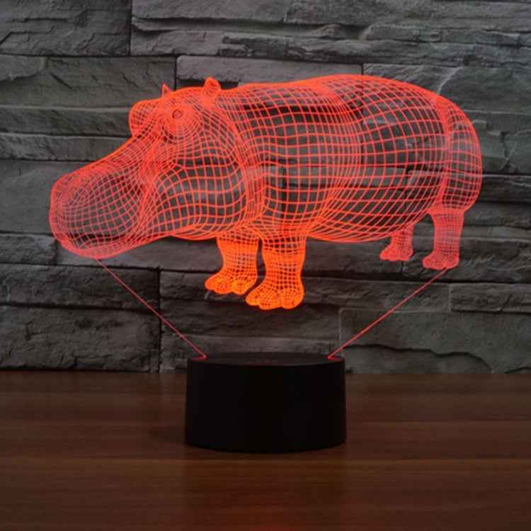 7 Color Discoloration Creative Visual Stereo Lamp Desk Lamp Night Light, Rhino Style
