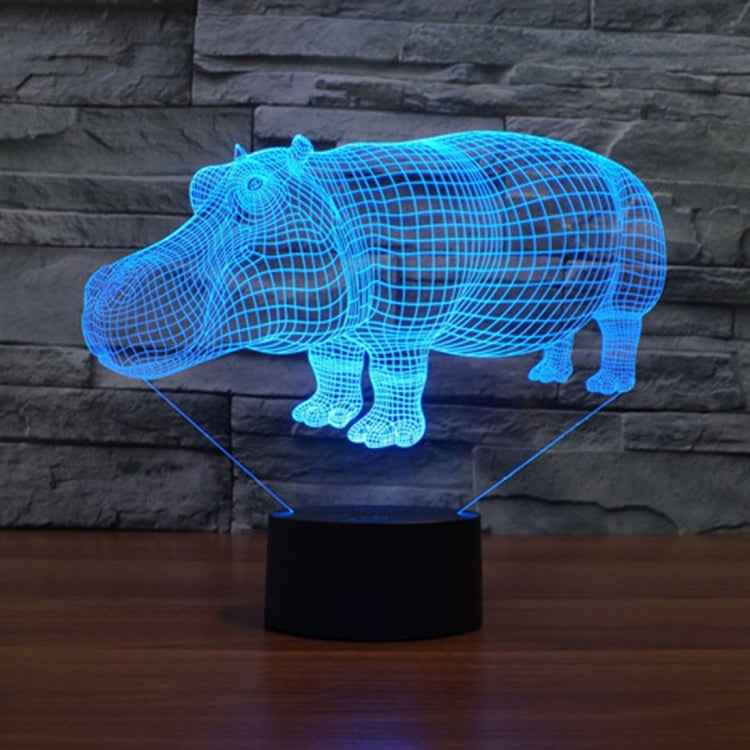 7 Color Discoloration Creative Visual Stereo Lamp Desk Lamp Night Light, Rhino Style