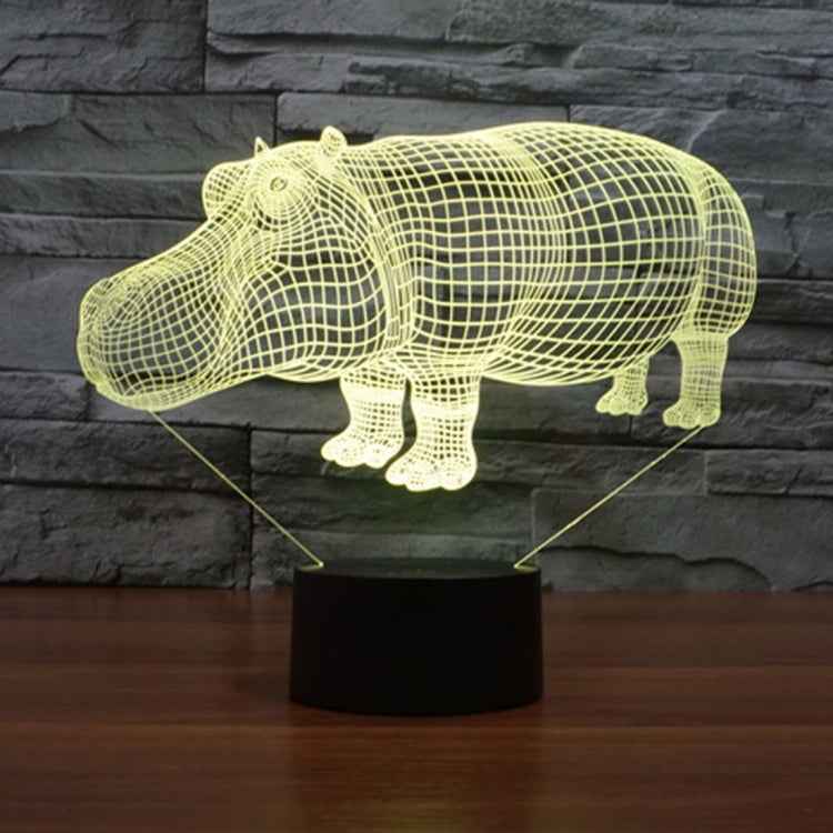 7 Color Discoloration Creative Visual Stereo Lamp Desk Lamp Night Light, Rhino Style