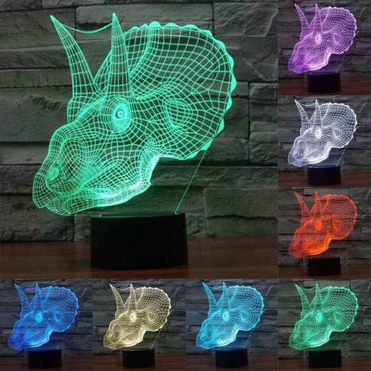 7 Color Discoloration Creative Visual Stereo Lamp Desk Lamp Night Light, Dinosaur Style