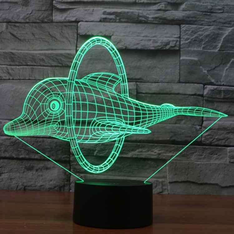 7 Color Discoloration Creative Visual Stereo Lamp Desk Lamp Night Light, Dolphin Jump Style
