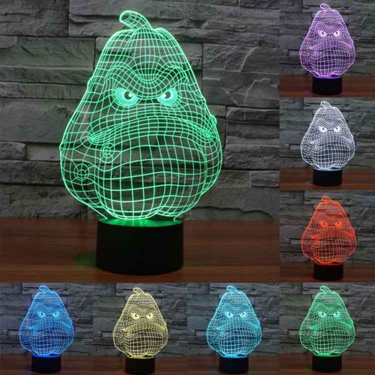 7 Color Discoloration Creative Visual Stereo Lamp Desk Lamp Night Light, White Gourd Style