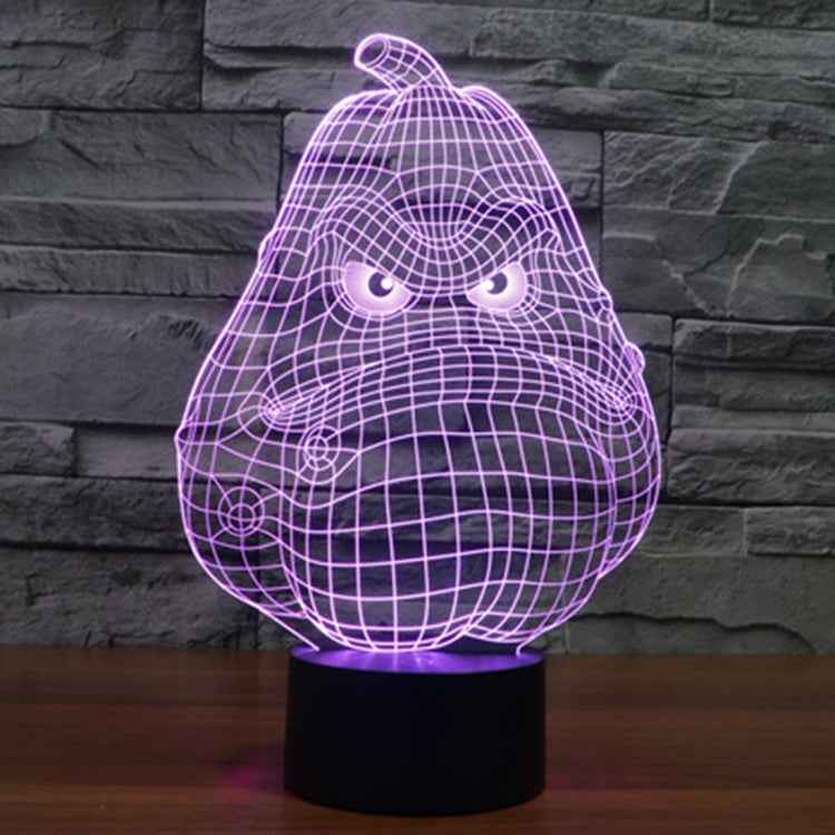 7 Color Discoloration Creative Visual Stereo Lamp Desk Lamp Night Light, White Gourd Style