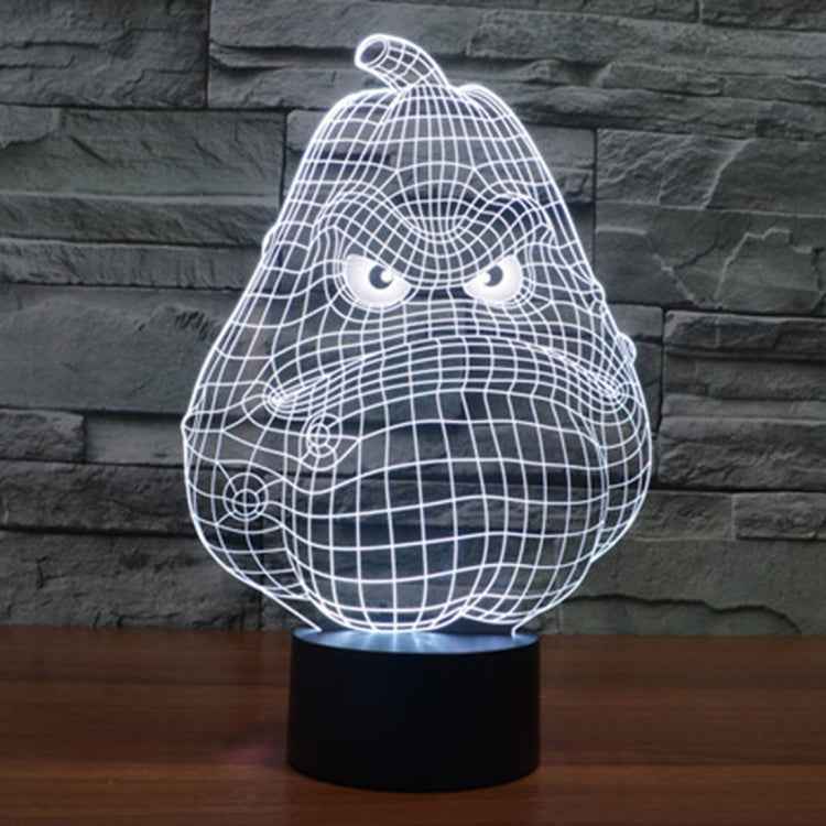 7 Color Discoloration Creative Visual Stereo Lamp Desk Lamp Night Light, White Gourd Style