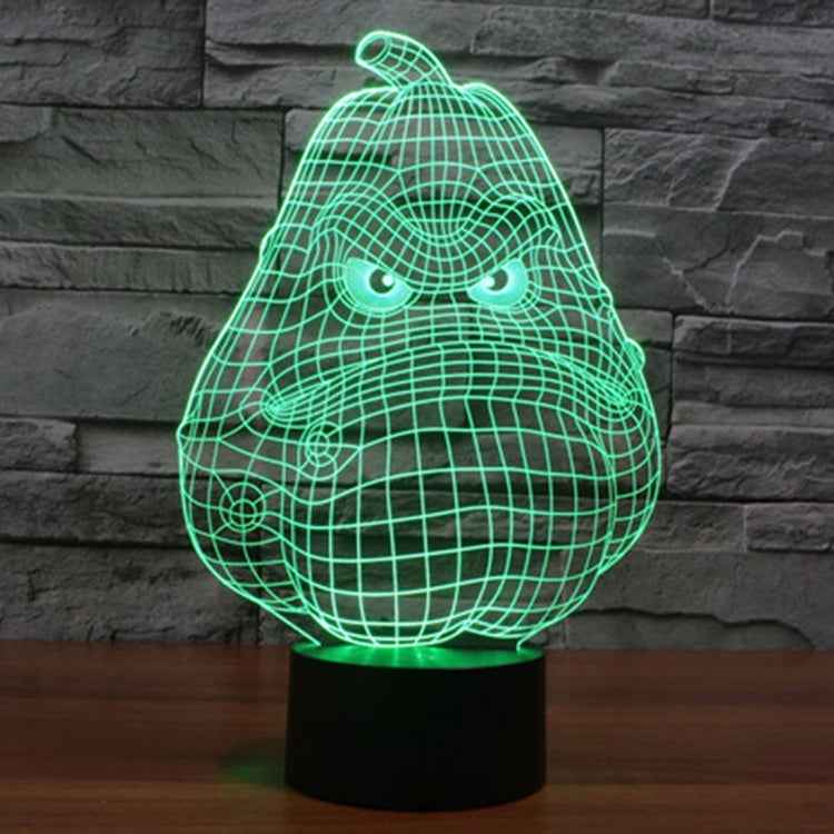 7 Color Discoloration Creative Visual Stereo Lamp Desk Lamp Night Light, White Gourd Style