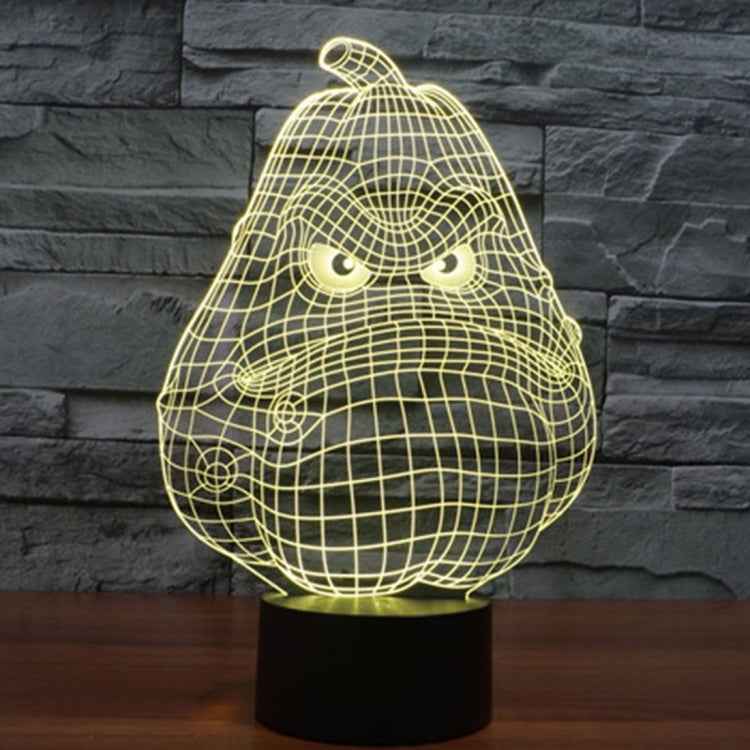 7 Color Discoloration Creative Visual Stereo Lamp Desk Lamp Night Light, White Gourd Style