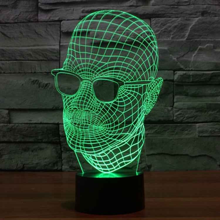 7 Color Discoloration Creative Visual Stereo Lamp Desk Lamp Night Light, Product Size: 23.6 x 14.0 x 8.7 cm