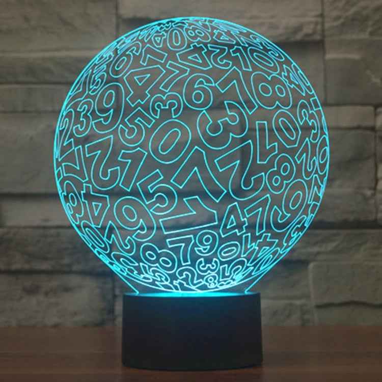 7 Color Discoloration Creative Visual Stereo Lamp Desk Lamp Night Light, Numbers Style