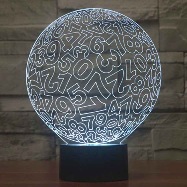 7 Color Discoloration Creative Visual Stereo Lamp Desk Lamp Night Light, Numbers Style