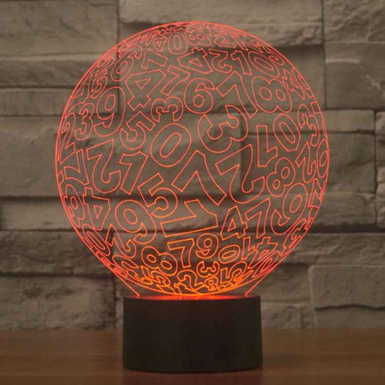 7 Color Discoloration Creative Visual Stereo Lamp Desk Lamp Night Light, Numbers Style