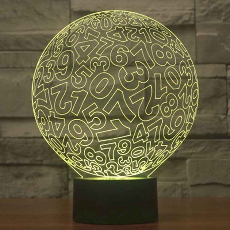 7 Color Discoloration Creative Visual Stereo Lamp Desk Lamp Night Light, Numbers Style