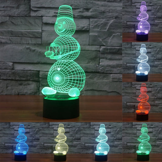 7 Color Discoloration Creative Visual Stereo Lamp Desk Lamp Night Light, Snowman Style Model 2