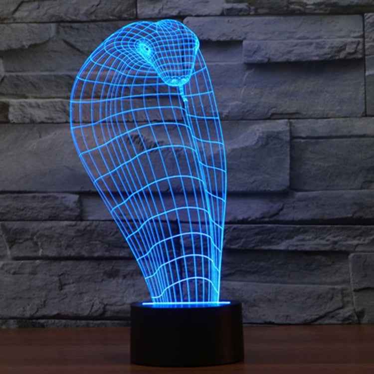 7 Color Discoloration Creative Visual Stereo Lamp Desk Lamp Night Light, Cobra Style
