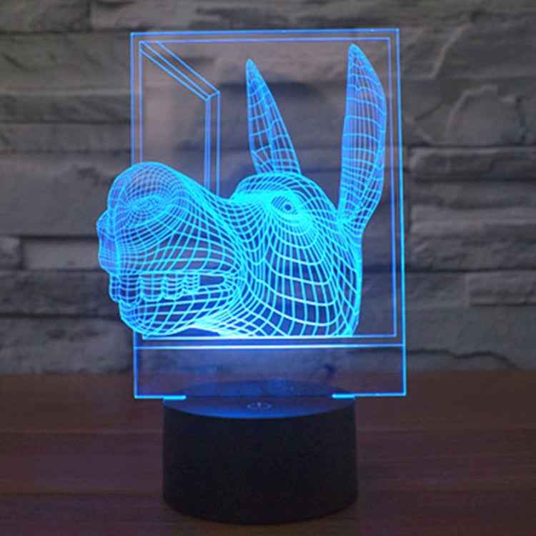 7 Colour Discoloration Creative Visual Stereo Lamp Desk Lamp Night Light, Donkey Shape
