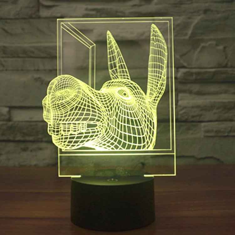 7 Colour Discoloration Creative Visual Stereo Lamp Desk Lamp Night Light, Donkey Shape