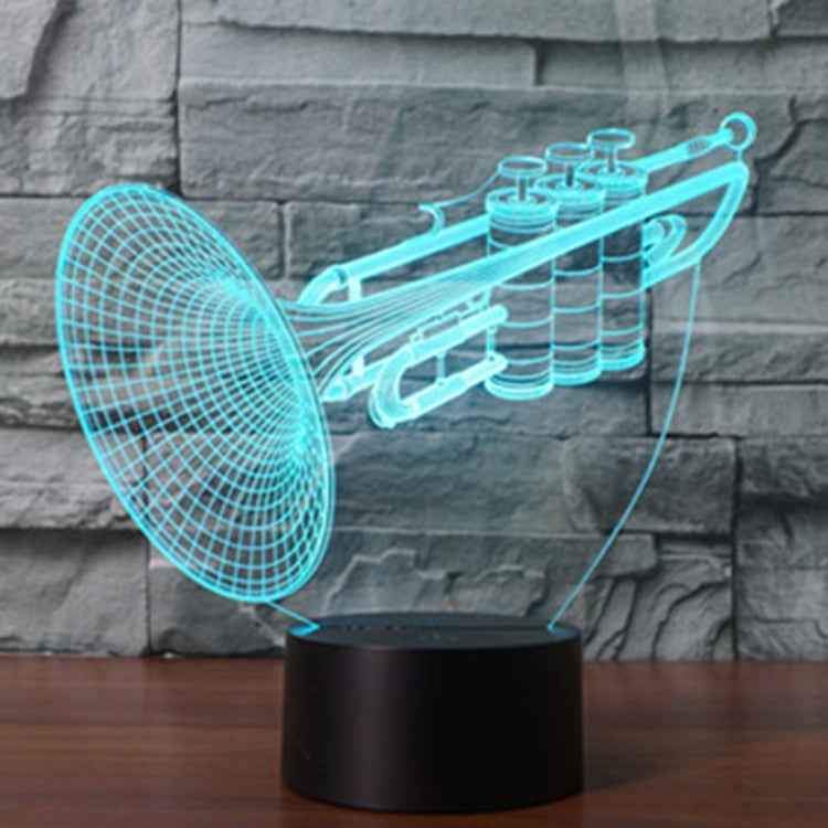 7 Colour Discoloration Creative Visual Stereo Lamp Desk Lamp Night Light, Trumpet Shape