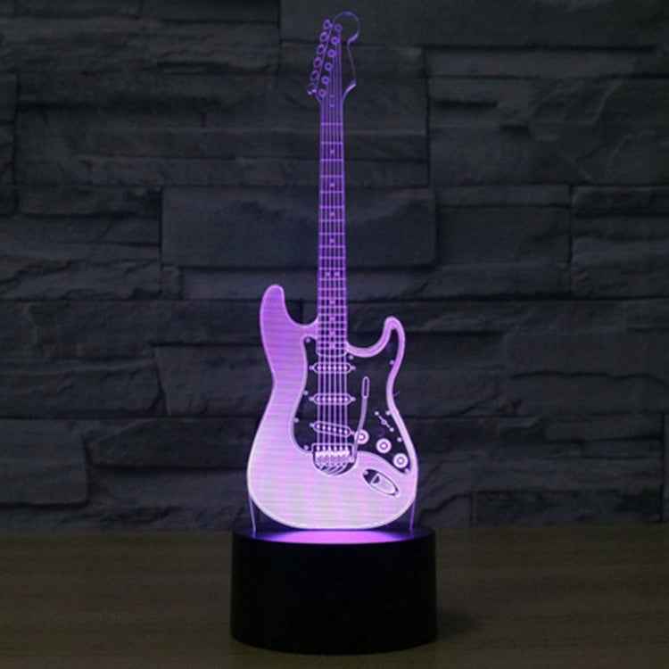 7 Color Discoloration Creative Visual Stereo Lamp Desk Lamp Night Light, Electric Guitar Shape