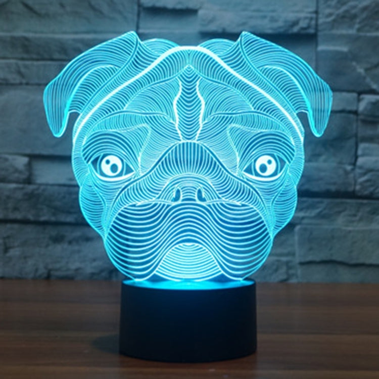 7 Color Discoloration Creative Visual Stereo Lamp Desk Lamp Night Light, Dog Shape