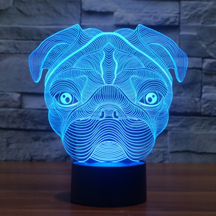7 Color Discoloration Creative Visual Stereo Lamp Desk Lamp Night Light, Dog Shape