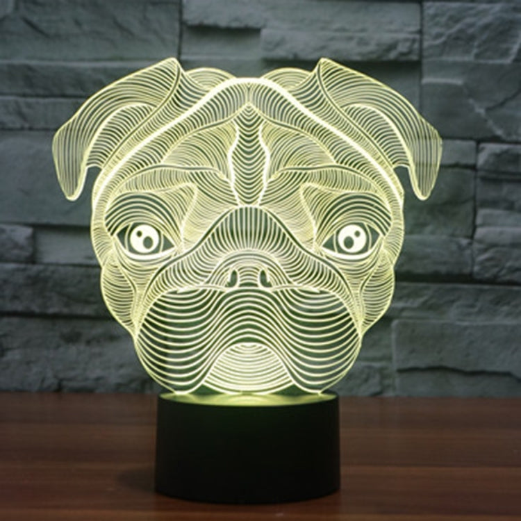7 Color Discoloration Creative Visual Stereo Lamp Desk Lamp Night Light, Dog Shape