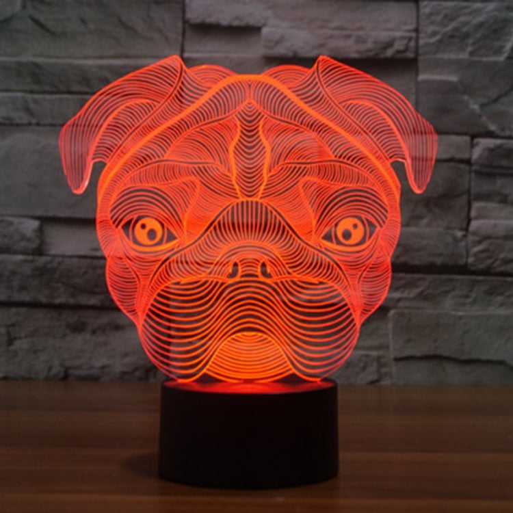 7 Color Discoloration Creative Visual Stereo Lamp Desk Lamp Night Light, Dog Shape