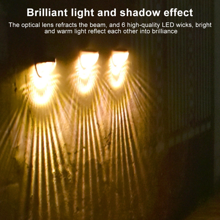 6 LED Outdoor Solar Water Drop Fence Light