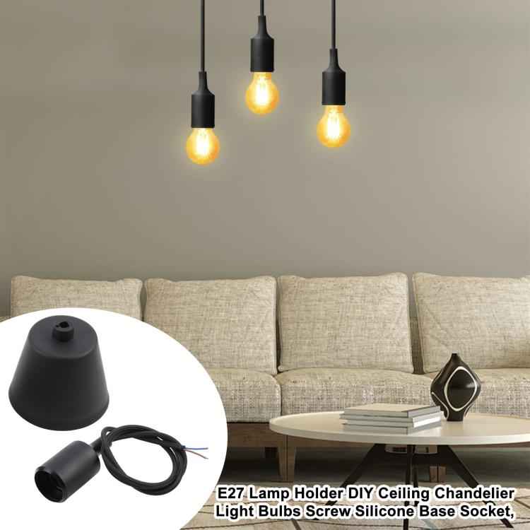 E27 Lamp Holder DIY Ceiling Chandelier Light Bulbs Screw Silicone Base Socket, Cable Length: 1m