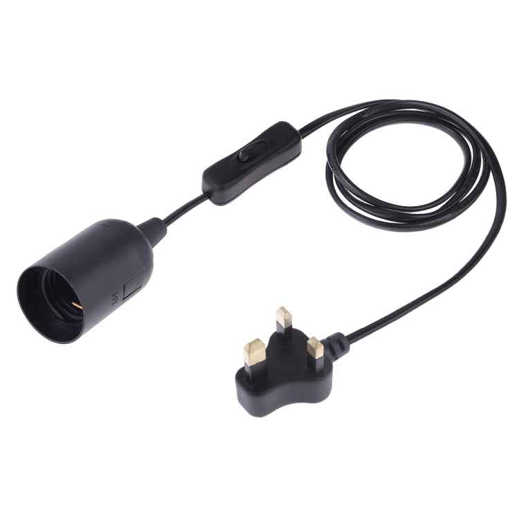 E27 Wire Cap Switch Lamp Holder Chandelier Power Socket with 1.2m Extension Cable, Small UK Plug
