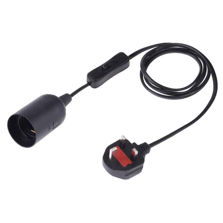 E27 Wire Cap Switch Lamp Holder Chandelier Power Socket with 1.2m Extension Cable, Small UK Plug