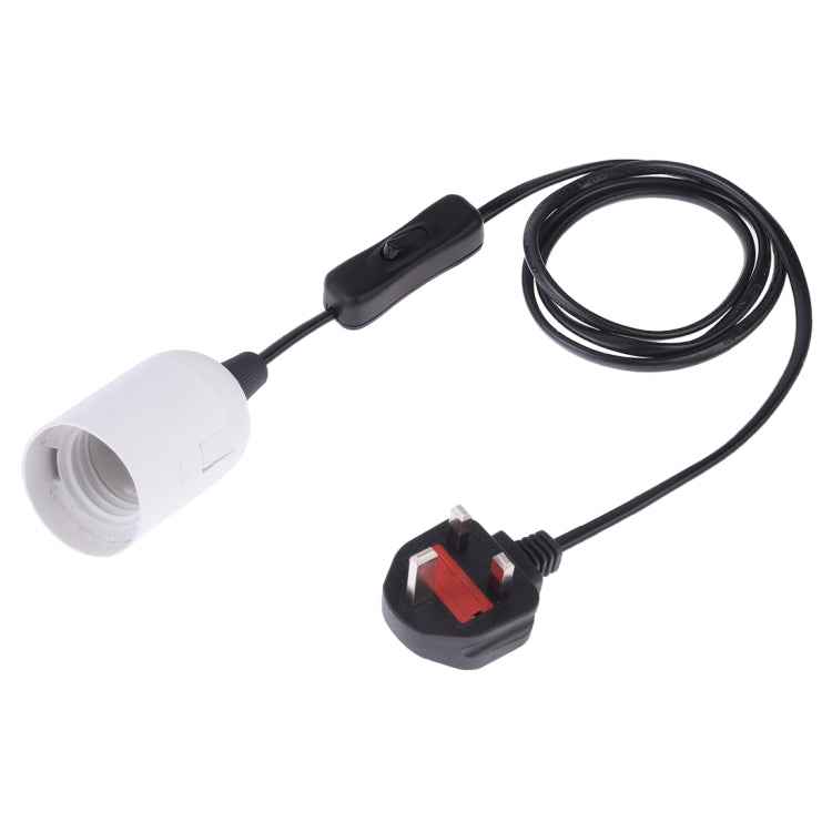 E27 Wire Cap Switch Lamp Holder Chandelier Power Socket with 1.2m Extension Cable, Small UK Plug