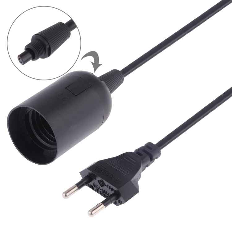 E27 Wire Cap Lamp Holder Chandelier Power Socket with 1.2m Extension Cable, Small UK Plug