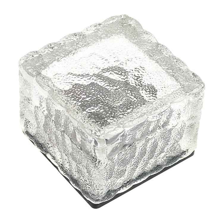 Solar Powered Square Tempered Glass Outdoor LED Buried Light Garden Decoration Lamp IP55 Waterproof，Size: 7 x 7 x 5cm