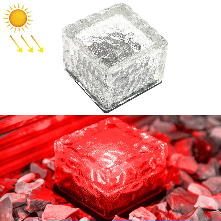 Solar Powered Square Tempered Glass Outdoor LED Buried Light Garden Decoration Lamp IP55 Waterproof，Size: 7 x 7 x 5cm, 7 x 7 x 5cm