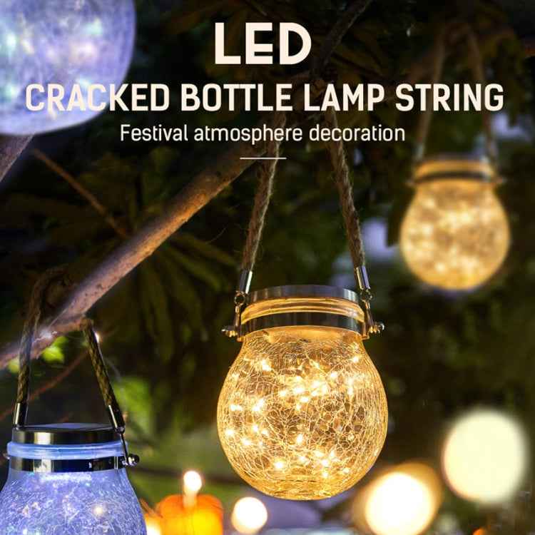 Solar Energy Glass Bottle Pendent Lamp IP55 Waterproof Outdoor Garden Decoration Light