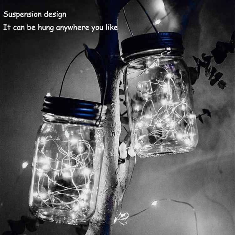 10 LEDs Solar Energy Mason Bottle Cap Pendent Lamp Outdoor Decoration Garden Light, Not Include Bottle Body