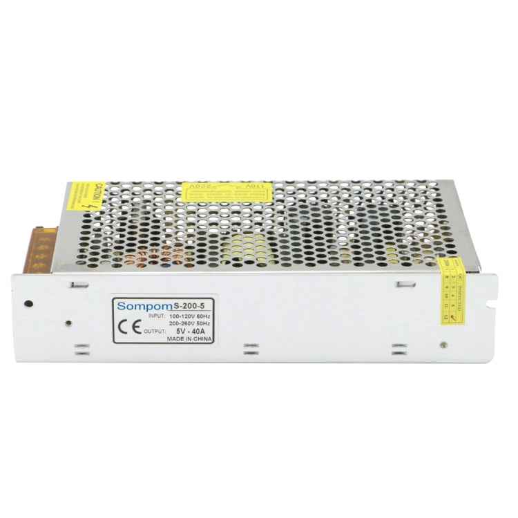 SOMPOM S-200-5 200W 5V 40A Switching Driver LED Light Strip Display Screen Lighting Monitor Power Supply