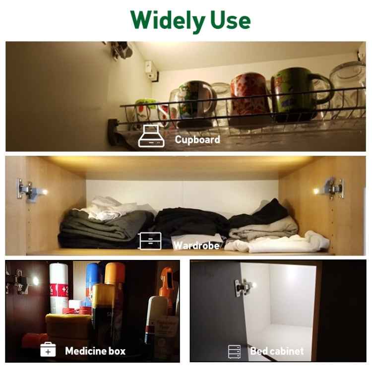0.3W Universal Inner Hinge LED Sensor lamp Cupboard 3 LEDs Night light Auto ON/OFF Bulb