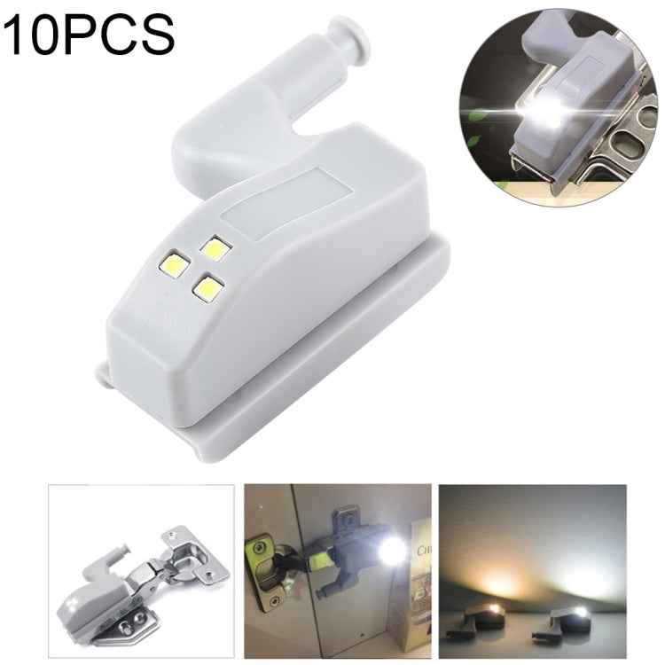 10 PCS 0.3W Universal Inner Hinge LED Sensor lamp Cupboard 3 LEDs Night light Auto ON/OFF Bulb