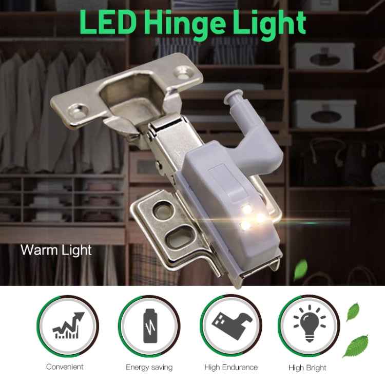 10 PCS 0.3W Universal Inner Hinge LED Sensor lamp Cupboard 3 LEDs Night light Auto ON/OFF Bulb