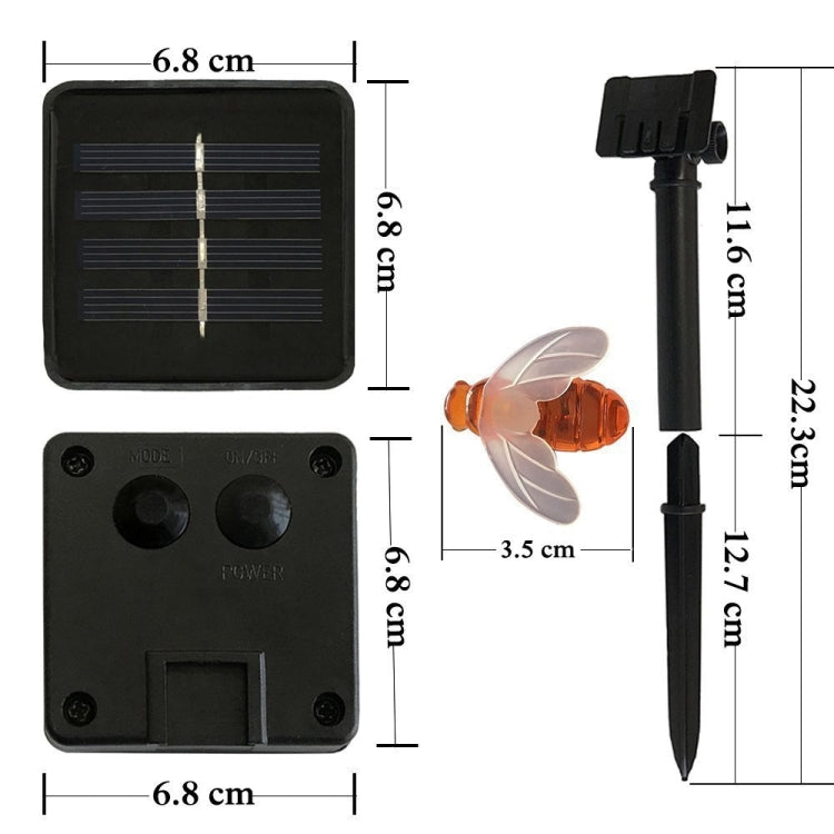 6.5m 30 LEDs Bee Solar Powered Warm White Outdoor Garden Decorative String Light Fairy Lamp with 100mA / 1.2V Solar Panel, 30 LEDs