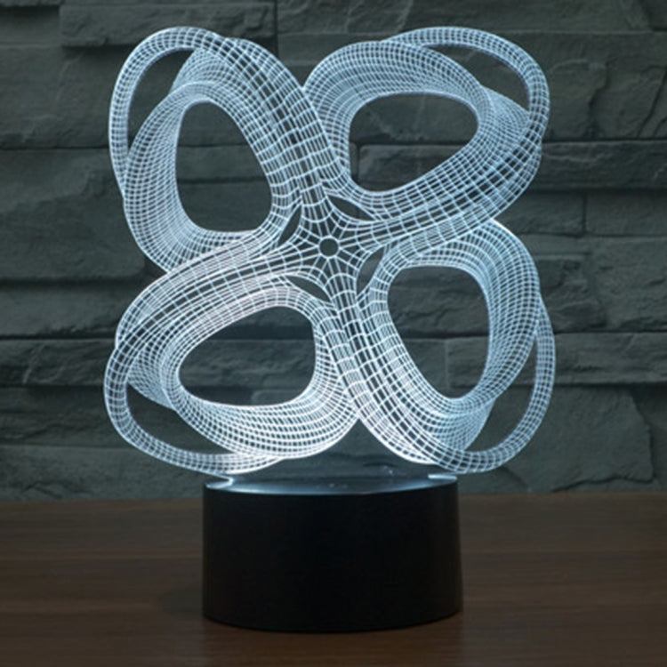 7 Color Discoloration Creative Visual Stereo Lamp Desk Lamp Night Light, Four Circle Abstract Style