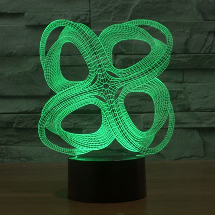 7 Color Discoloration Creative Visual Stereo Lamp Desk Lamp Night Light, Four Circle Abstract Style