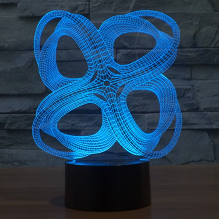 7 Color Discoloration Creative Visual Stereo Lamp Desk Lamp Night Light, Four Circle Abstract Style