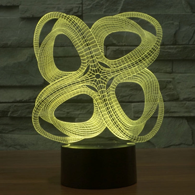 7 Color Discoloration Creative Visual Stereo Lamp Desk Lamp Night Light, Four Circle Abstract Style