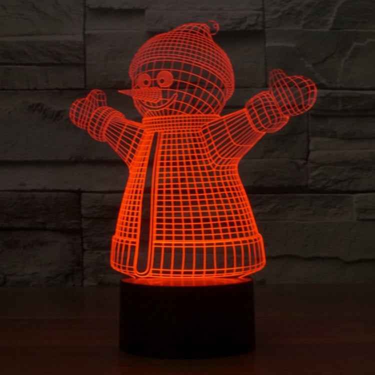 7 Color Discoloration Creative Visual Stereo Lamp Desk Lamp Night Light, 2923 Snowman Style