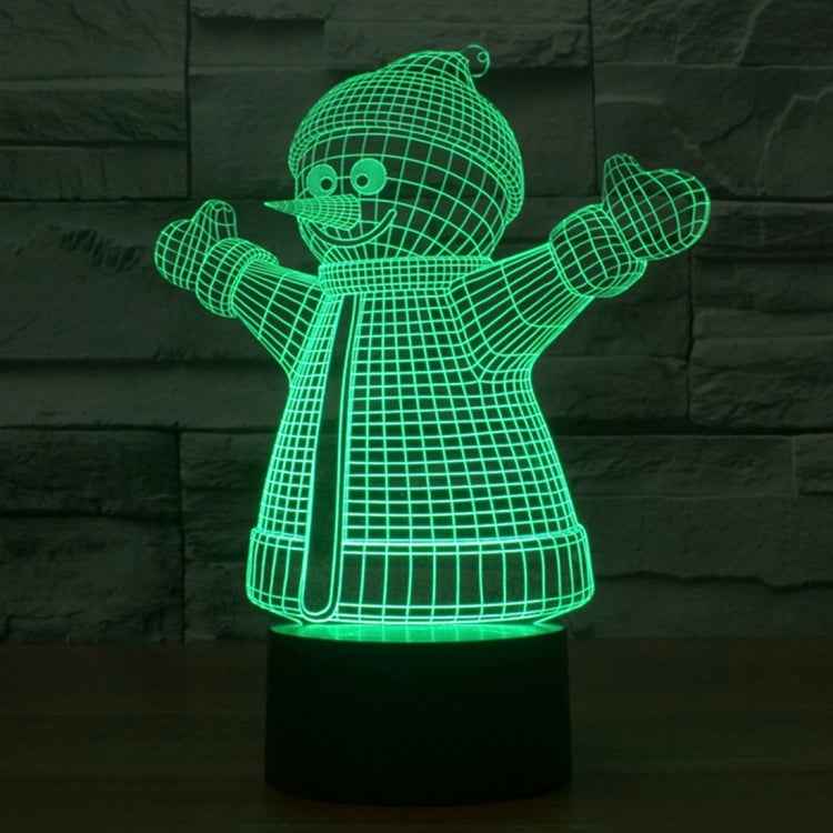 7 Color Discoloration Creative Visual Stereo Lamp Desk Lamp Night Light, 2923 Snowman Style