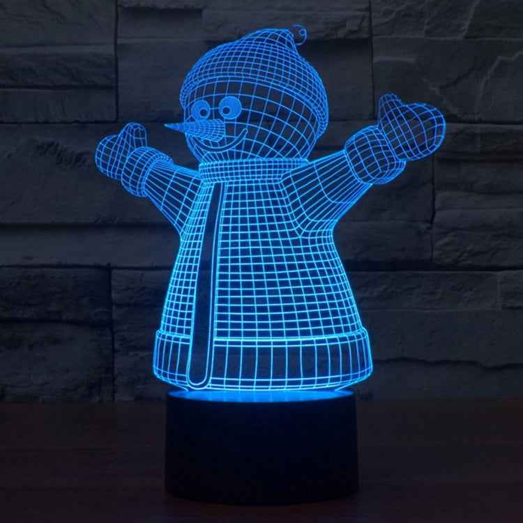 7 Color Discoloration Creative Visual Stereo Lamp Desk Lamp Night Light, 2923 Snowman Style
