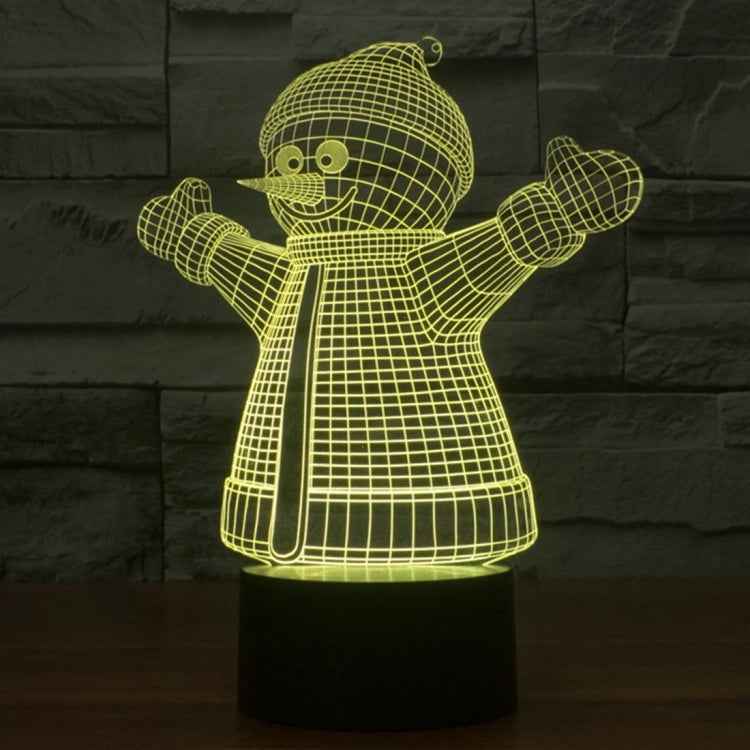 7 Color Discoloration Creative Visual Stereo Lamp Desk Lamp Night Light, 2923 Snowman Style